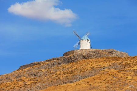 Typical windmills of region of Castilla la Manchaの写真素材