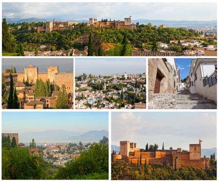 Set of photos with beautiful views of Granada, Spainのeditorial素材