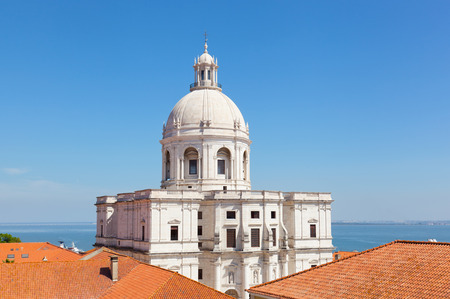 Lisbon, view of Alfam's region and Santa Engrassiya's (Pantheon) churchの写真素材
