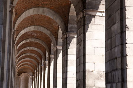 Suite of arches of the Royal palace in Madridの写真素材