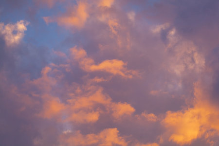 Beautiful sky with clouds on a sunset