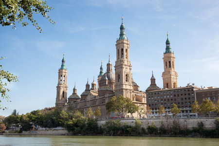 Basilica Del Pilar in Zaragoza , Spainの写真素材