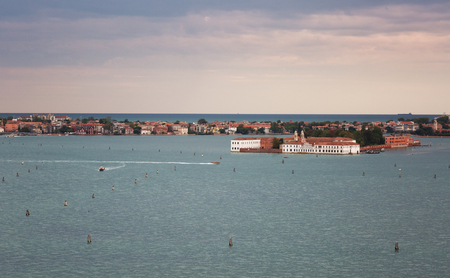 View from a belltower of San Giorgio Maggiore on the Grand Canalの写真素材