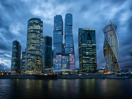 RUSSIA, MOSCOW - APRIL 14, 2015:  Moscow International Business Center, Moscow-City . Located near the Third Ring Road, the Moscow-City area is currently under development.のeditorial素材