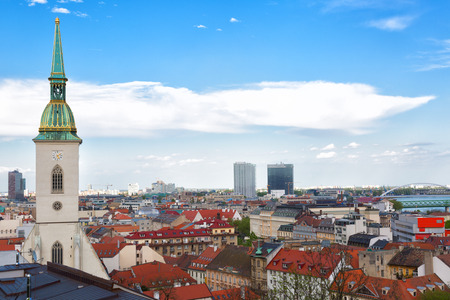 View of Bratislava and the church of St. Martin, Slovakiaの写真素材