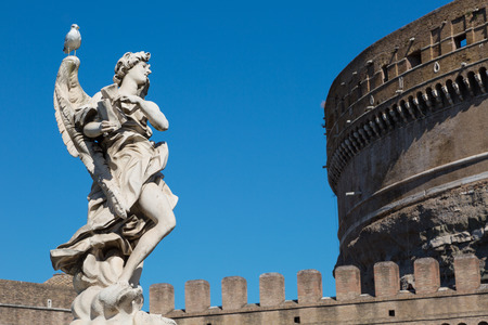 One of the angels at the famous Sant Angelo bridge, Rome, Italy.のeditorial素材