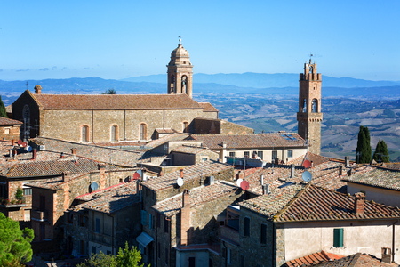 View of the medieval town of Montalcino. Tuscany, Italyのeditorial素材