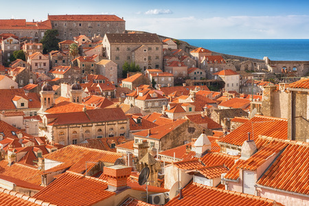 Dubrovnik, view of the old town from the fortress wall, Croatiaのeditorial素材
