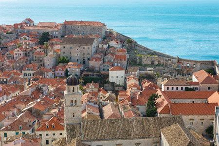 View of the old town, Dubrovnik, Croatiaの写真素材