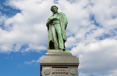 Monument to the famous Russian poet Alexander Pushkin from 1880 , Moscow, Russiaの写真素材