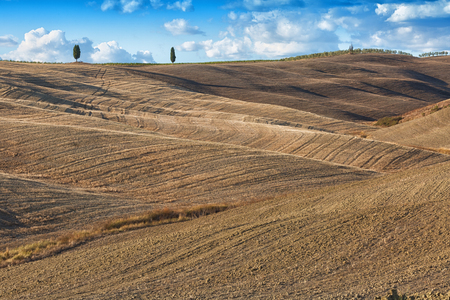 Beautiful rural landscape, Tuscany in autumnの写真素材