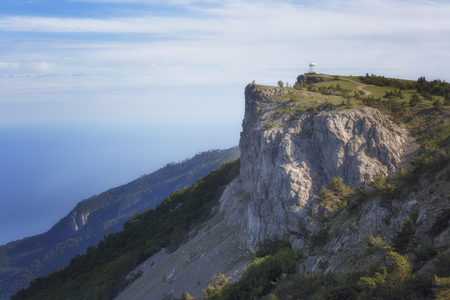 Crimea, Windy Arbour on a rock on a sunny summer dayの写真素材