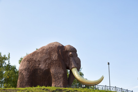 Mammoth monument at to the city of Salekhard. Yamalo-Nenetskiy Autonomous Okrug, Russiaの写真素材