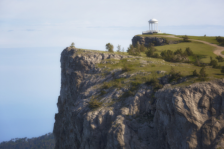 Crimea, Windy Arbour on a rock on a sunny summer dayの写真素材