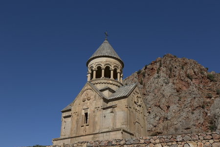 Noravank monastery complex built on ledge of narrow gorge. Armeniaの写真素材
