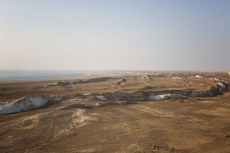 Beautiful cliffs in the canyon of the Ustyurt plateau, Uzbekistanの写真素材