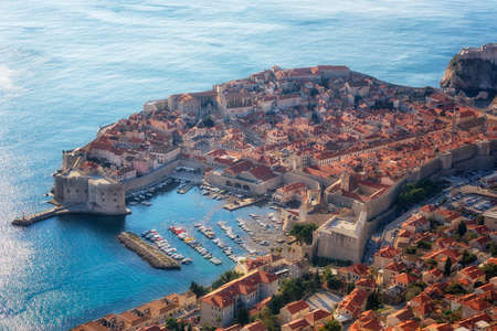 Top View of the old town, Dubrovnik, Croatiaの写真素材