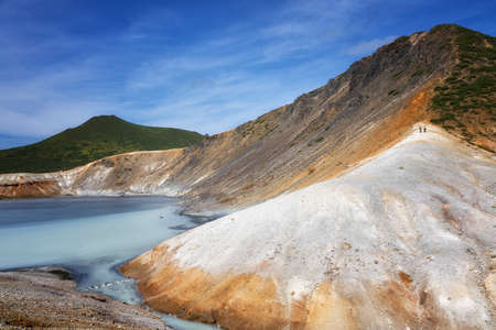 Caldera of Golovnina volcano on Kunashir island, South Kurilesの写真素材