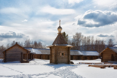 architectural and ethnographic Museum "Taltsy", Irkutsk region, Russiaのeditorial素材