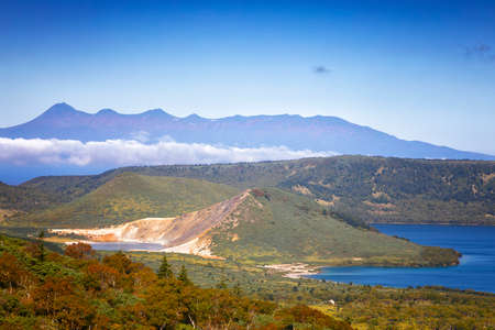 Caldera of Golovnina volcano on Kunashir island, South Kurilesの写真素材