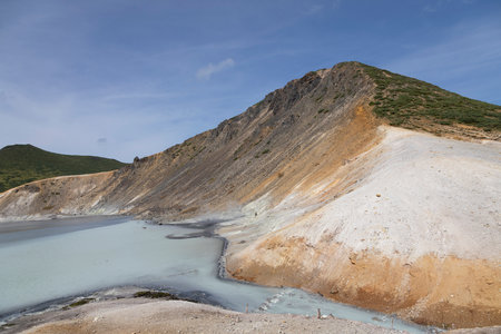 Caldera of Golovnina volcano on Kunashir island, South Kurilesの写真素材