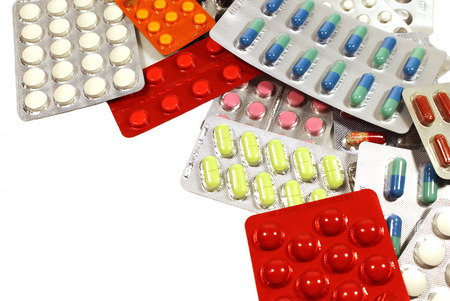 Pills of different functions stacked in a heapの写真素材