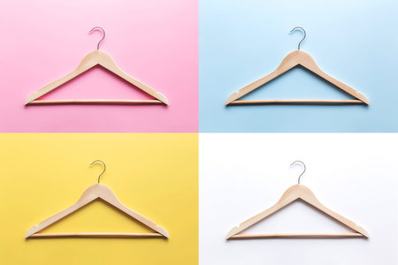 Black Friday or clothing industry concept collage on multicolored colorful background flat lay with...