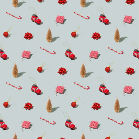 Gray green background pattern, Christmas, New Year symbol attribute objectsの写真素材
