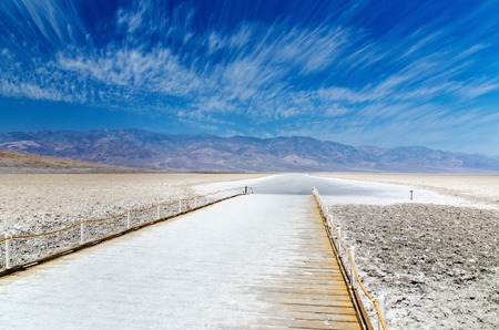 Part of  boardwalk in Badwater Basin, Death Valleyの写真素材