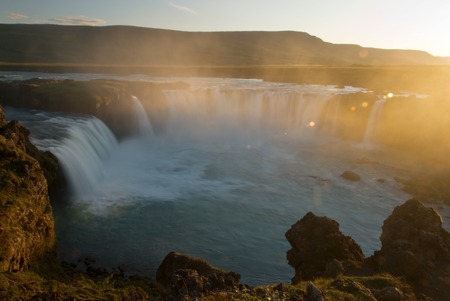 The waterfall Godafoss, Icelandの写真素材