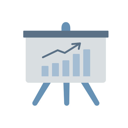 Vector illustration of blue-gray business icons. Graphic icon on a white background. Diagram Symbol.のイラスト素材