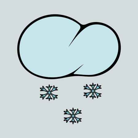 Graphic vector illustration of a cloud with snow on a gray background. snowfall.のイラスト素材