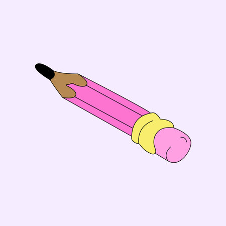 Vector graphic illustration of a pen on a pink background.のイラスト素材