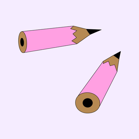 Vector graphic illustration of pencils on a pink background.のイラスト素材