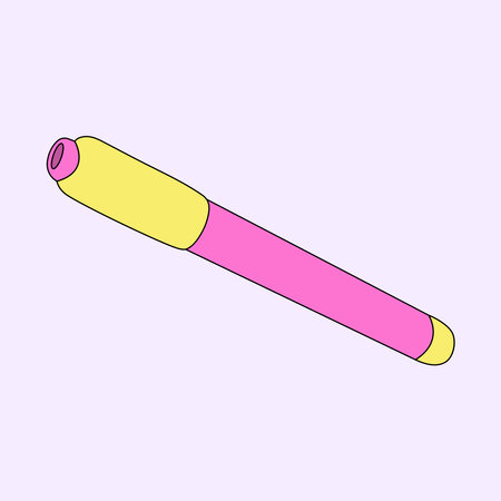 Vector graphic illustration of a marker on a pink background.のイラスト素材
