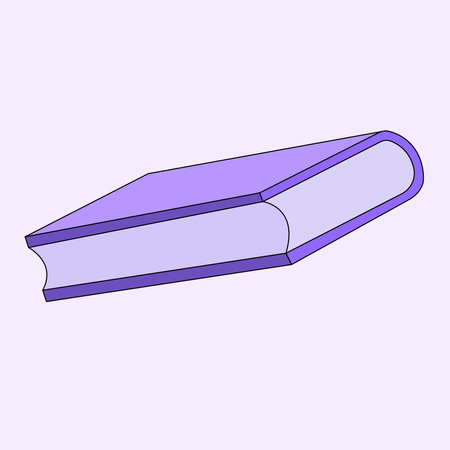 Vector graphic illustration of a purple book on a pink background.のイラスト素材