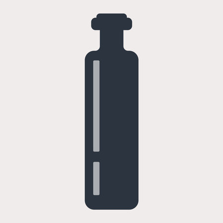 Graphic vector illustration of a blue bottle on a beige background.のイラスト素材
