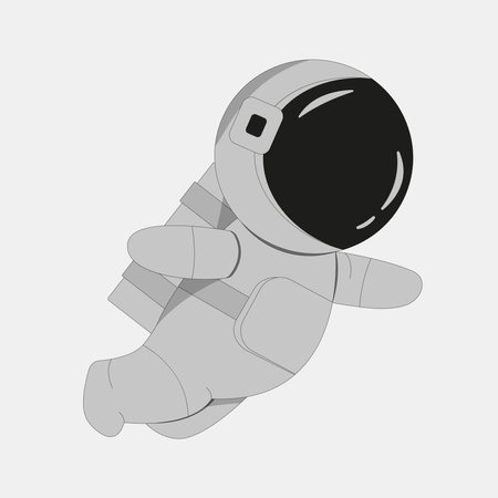 An astronaut in a spacesuit on a white background.のイラスト素材