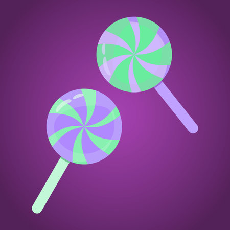 Halloween candy on a dark background, traditional Halloween design element.のイラスト素材