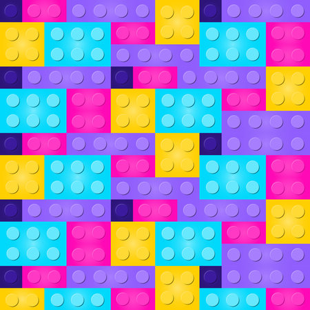 Background is made of a multicolored plastic constructor.のイラスト素材