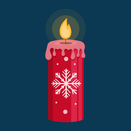 Red Christmas Candleのイラスト素材