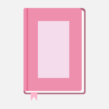 pink hardcover book - top viewのイラスト素材