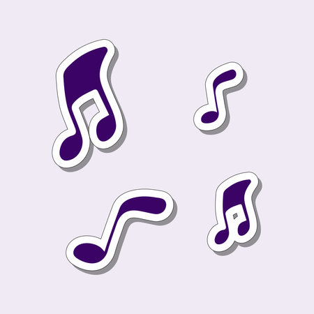 Stickers music notesのイラスト素材