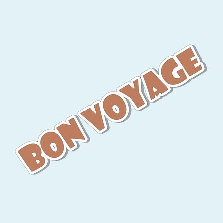 Tourist sticker inscription "bon voyage"のイラスト素材