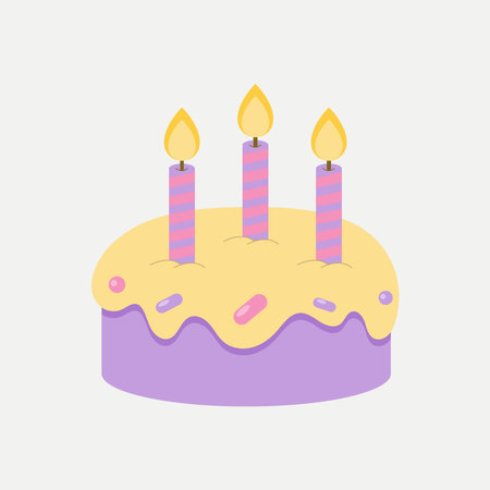 Birthday cake with candles.のイラスト素材