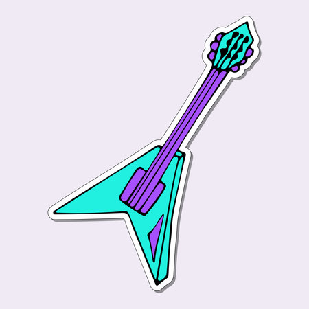 Electric Guitar Stickerのイラスト素材