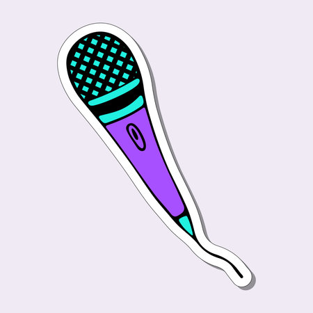 Microphone Stickerのイラスト素材
