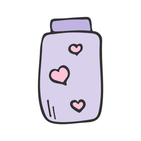 Doodle love potion in a jar. Valentine's day.のイラスト素材