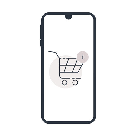 The concept of a phone for online delivery. A screenshot of the phone screen.のイラスト素材