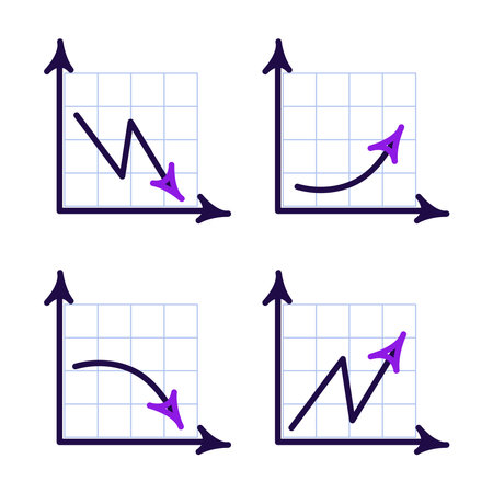 A set of vector diagrams and graphs. Infographics with color schemes and graphs.のイラスト素材